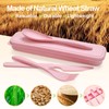 Reusable Travel Utensils Set with Case, 2 Sets Wheat Straw