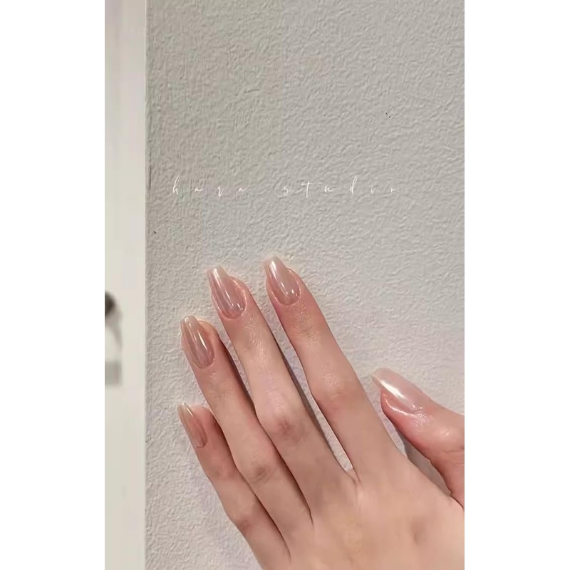 RosiFoxi Nails 24 Pieces Handmade Nail Tips, Medium Short, Oval,