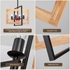 17.7 Inch Farmhouse Wood Chandelier for Dining Room, 4-Light Rustic