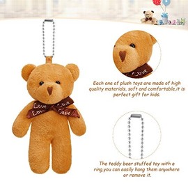 Skylety 24 Pcs Mini Bears 4.7 Inch Tiny Bears Doll Bulk Soft Mini Stuffed Animals for DIY Keychain for Graduation Birthday Baby Shower Wedding Party Favors (4.7 Inch,Brown Hues)