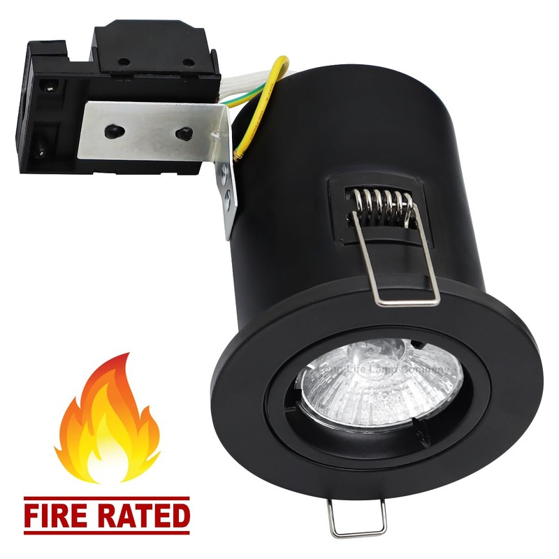 Long Life Lamp Company GU10 Fixed Black Downlight Fire Rated