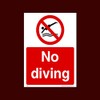 No Diving Plastic Sign with 4 Pre-Drilled Holes (WS6) -