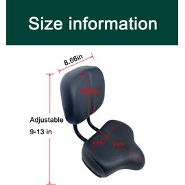 THALOUS Bike Seat with Backrest Oversized Comfort Bicycle Saddle Replacement Soft Memory Foam Padded PU Cushion Universal for Tricycle Mountain Bike Commuter Bike Electric Bike