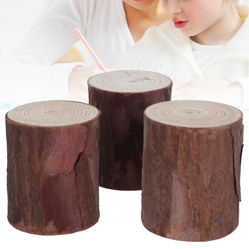 Wood Stakes Cylindrical Pine Log DIY Painting Material Flower Pot
