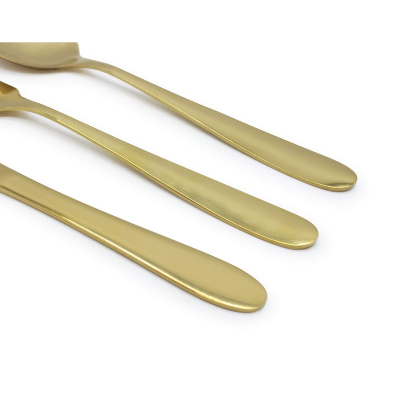 Glim&Glam Stainless Steel Cutlery Sets 16piece Set Gold Light Weight