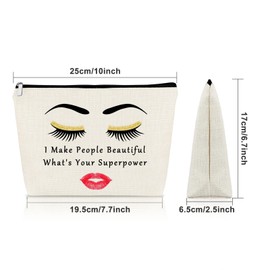 Sazuwu Beautician Gifts Makeup Bag Honeydew Gifts Super Power Gifts Cosmetic Bag Funny Gifts for Friend Birthday Gifts Graduation Gifts Friendship Gifts Christmas Gifts Cosmetic Travel Pouch