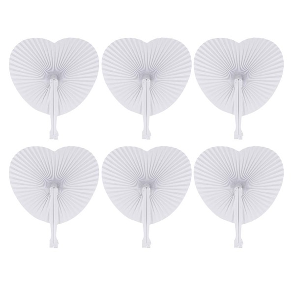 Toddmomy 48 Pcs Blank Fans Paper Folding Fans Handheld White