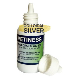 vetiness Ear Drops AG 200 Colloidal Silver Ear Drops for Dogs and Cats