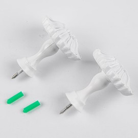 EMERZE Classic Pattern Curtain Tiebacks,Curtain Holdbacks,Curtain Tiebacks，Set of 2 (Resin White)