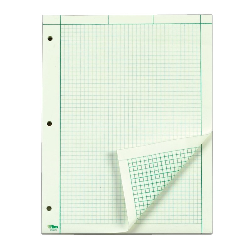 TOPS Engineering Computation Pad, 8-1/2" x 11", Glue Top, 5