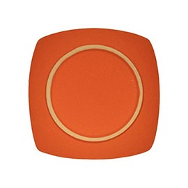 Ceramic Tea Holder (Square, Orange), W 3.5 x H 0.8 inches (8.8 x 2 cm)