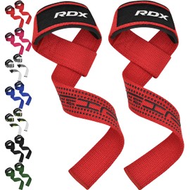 RDX Weight Lifting Straps Deadlifting Powerlifting, 5MM Neoprene Wrist Support, Anti Slip 60CM Hand Bar Grip, Heavy Duty Bodybuilding Weightlifting Workout, Soft Cotton, Strength Training Gym Fitness