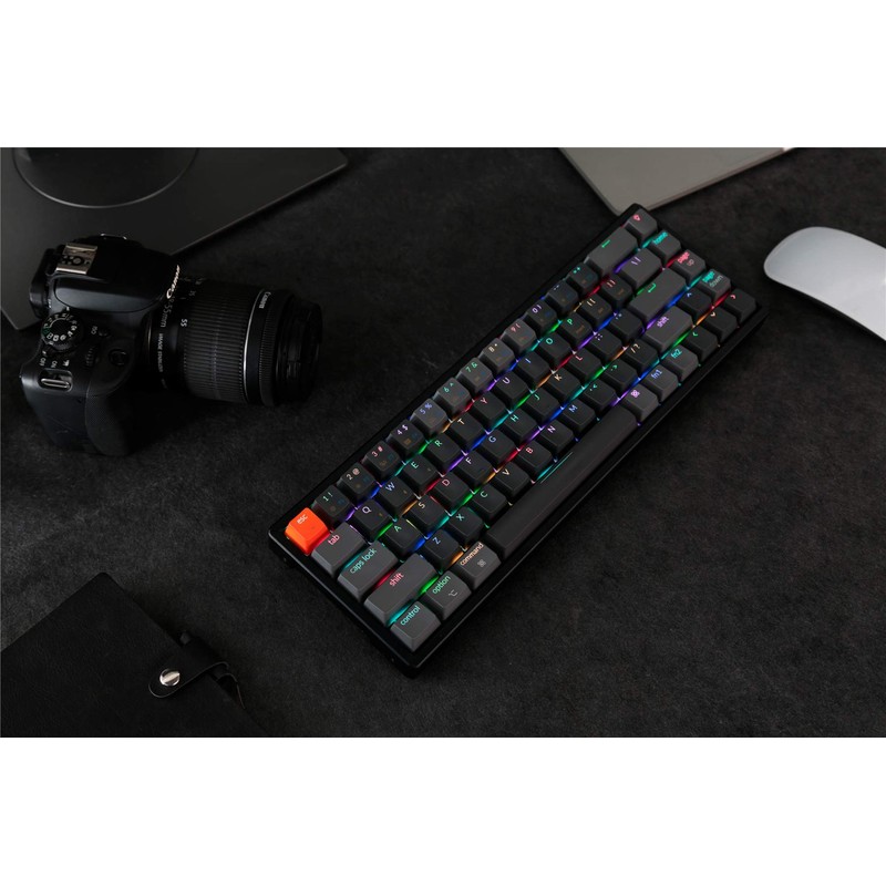 Keychron K6 68-Key Wireless Bluetooth/USB Wired Gaming Mechanical Keyboard, Compact