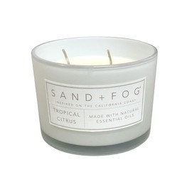 Sand + Fog Scented Candle - Tropical Citrus - Additional Scents and Sizes – 100% Cotton Lead-Free Wick - Luxury Air Freshening Jar Candles - Perfect Home Decor – 12 oz