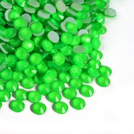 Blinginbox Flatback Glass Rhinestones,Neon Gems 1440pcs Non Hotfix Crystal Rhinestones for Nail Crafts Clothes Tumblers Face Makeup,Emerald Neon,SS10