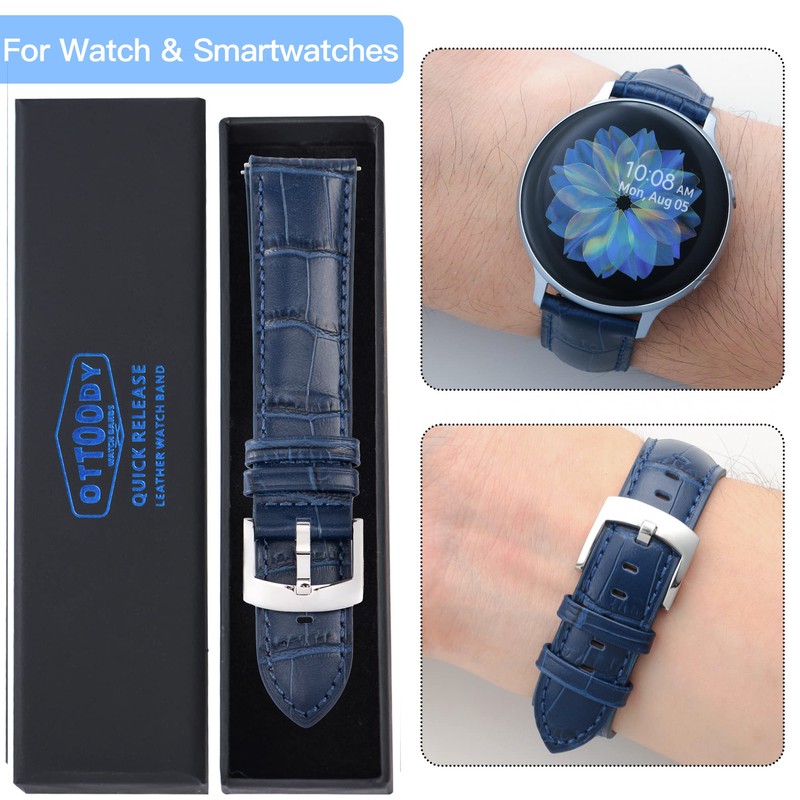 【OTTOODY】Watch Band Watch Strap 18mm 20mm 21mm 22mm Alligator Pattern