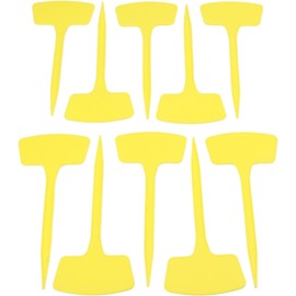 Paquete de 50 etiquetas de plástico para plantas de jardín de 20 cm, para identificación de verduras, invernadero, vivero, estacas, blanco, amarillo y azul para rojo