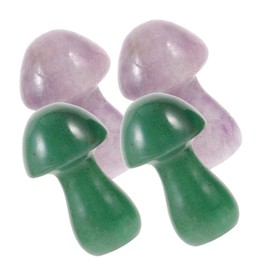 Outanaya Realistic Stone Mushroom Sculptures 4 Pack Mini Mushroom Statues for Decor