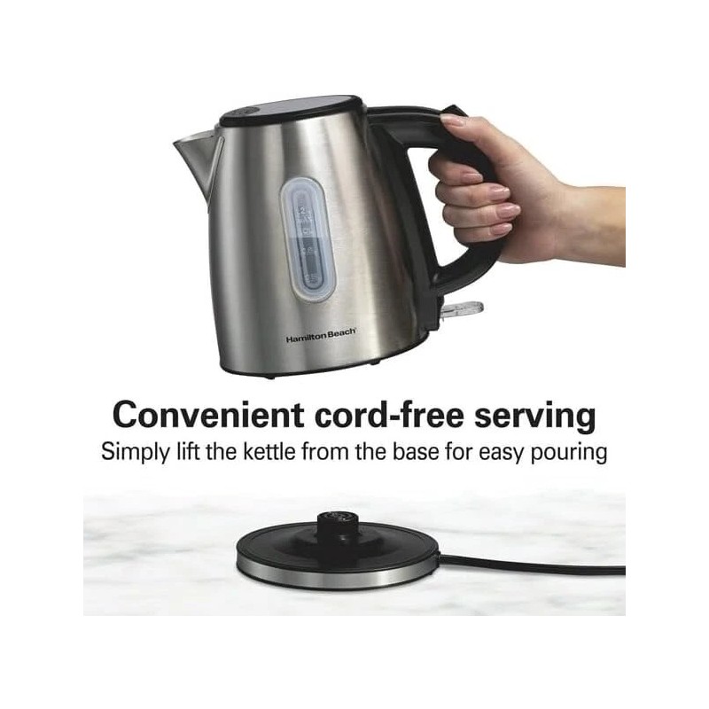 Hamilton Beach Kettle, 1.2 L, 5 Cup Capacity, Ultra-Fast Heating,