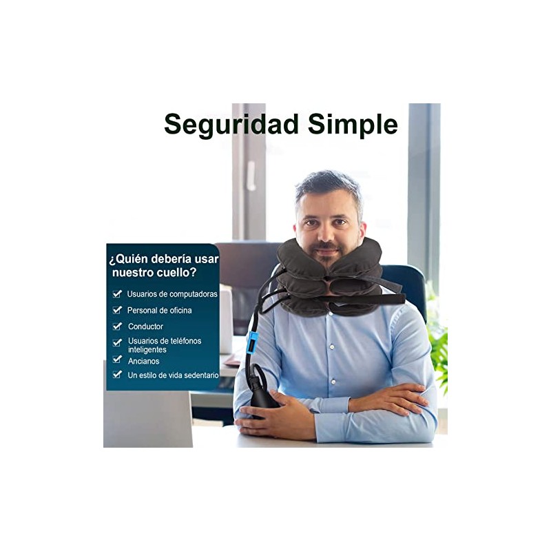 Dispositivo de Tracción Cervical,Collarín Inflable Ajustable Relajar Cuello
