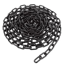 MUXHEL 1/5'' x 26.2Ft Long Black Chain Link Heavy Duty Porch Swing Chain, Carbon Steel Coil Chain for Hanging, Pet Chain, Fence, Security Lock Chain