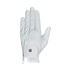 AK Synthetic Grip Horse Riding Gloves All Season Unisex Equestrian Gloves (White, L)