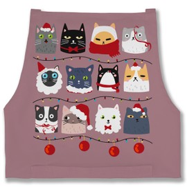 Shirtracer - Apron - Christmas Apron - Adult - Cats for Christmas, 2 Pink
