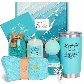 Retirement Gifts for Woman 2026, Happy Cool Retirement Gifts for Women Coworker, Teacher, Boss, Nurse, Friends, Mom, Retirees, Retired Free and Fabulous Funny Spa Gift Basket, 8 pcs