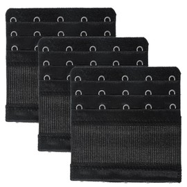 QfwdfcTrenz Pack of 3 Women's Bra Extensions Soft and Comfortable Bra Extension 5 Hooks 3 Rows Extender for Women for Breastfeeding Elastic Extension Extender Pregnancy Accessories (Black)