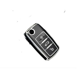 Genérico Funda para Llave de VW 3 Botones (Negro)
