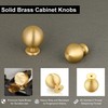 QOGRISUN 10-Pack Solid Brass Cabinet Knobs, Round Ball Gold Knobs