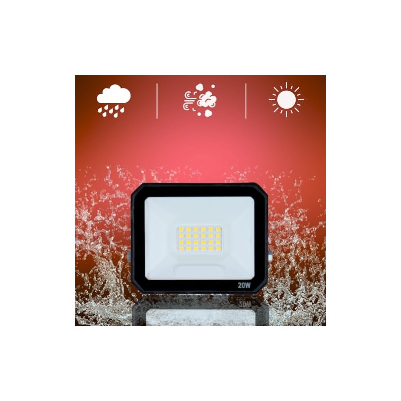 Winled WRE-009 Reflector LED SMD Cuadrado Blanco Frio Exterior 20W