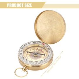 GAOUTO Pack of 4 Brass Compass Outdoor, Portable Pocket Compass with Luminous Numerals, Pocket Compass for Children, Waterproof Jump Lid Compass for Hiking, Camping and Other Outdoor Activities