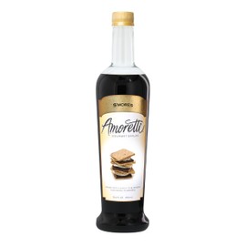 Amoretti - S'mores Gourmet Syrup, 94 Servings Per Bottle (750 ml), for Flavoring Coffees, Cocktails, and other Beverages, Gluten Free, GMO/GEO Free, Preservative Free