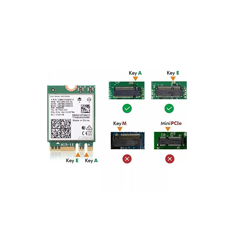intel WIRELESS AX210 NGW M.2 (2230 A/E) 802.11ax wave2 (2400