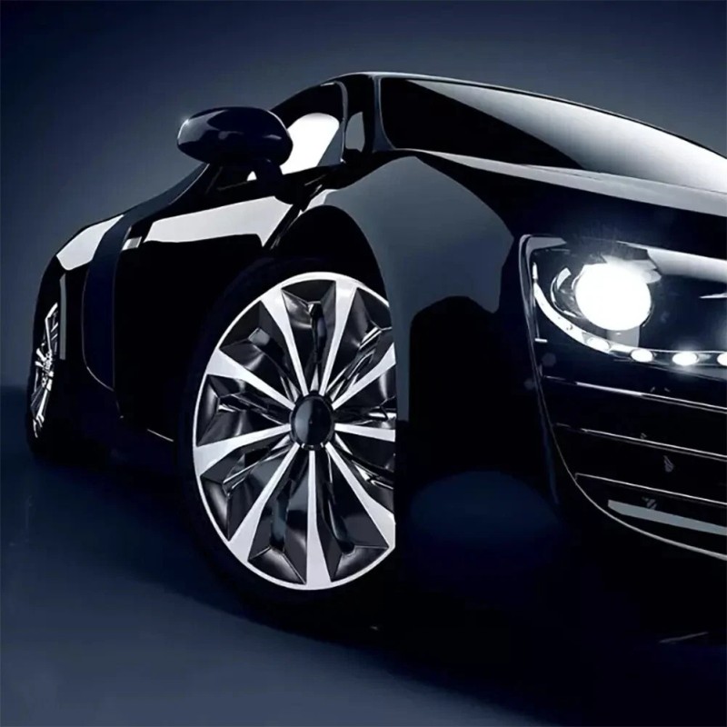 TSUINZ 4 Black Snap-On Wheel Covers for 16" Tires &