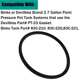 Paint Tank Lid Gasket for Binks Pressure Pot 2.5 to 2.8 Gallon fits PT8310 PT-33 83C-210 83C-220 (10L) - 2 Pack