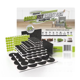 Slipstick Gorilla Felt Furniture Pads (375 Piece Variety Pack) Premium Furniture Pads & Chair Leg Floor Protectors for Hardwood Floors & Hard Surfaces