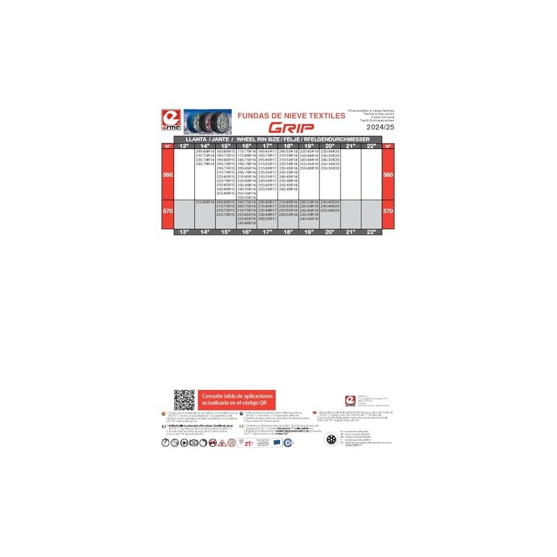 Grip – Textile Snow Chains Size No. 520, Black