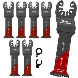 S&F STEAD & FAST 6 PCS Extra-Long Oscillating Tool Blades for Wood, Japanese Teeth Curved Edge, Oscillating Saw Blades for Wood, Plastic, Universal Fit for Quick Release