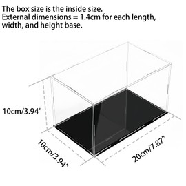 LEPEVNEY Vetrina in acrilico trasparente, 20 x 10 x 10 cm, vetrina in plexiglas per collezionismo, montaggio su piano di lavoro, antipolvere, vetrina per action figure, giocattoli, modelli