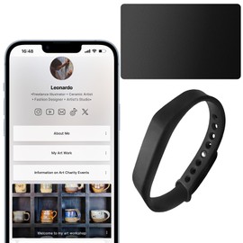 Metal Digital Business Card & Wristband- Social Media Sharing & Instant Contact - Tap to Share - iOS & Android