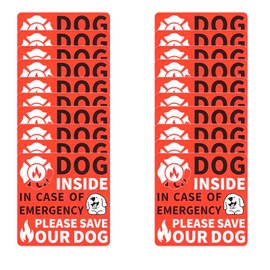20 Piece Dog Rescue Fire Safety Stickers Waterproof Emergency Pet Alert Stickers 3.5x3.5 Inches for Home Windows and Doors Vehicles Vinyl Emergency Pet Rescue Help Firefighters Find Pets