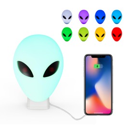 NEOCADE RGB Headphone Stand, Gaming Atmosphere Light, Music Rhythm Mode, Headset Stand with 8 Colors Light, USB & Type-C Fast Charging Ports, Alien Lighting for Gaming Room or Party
