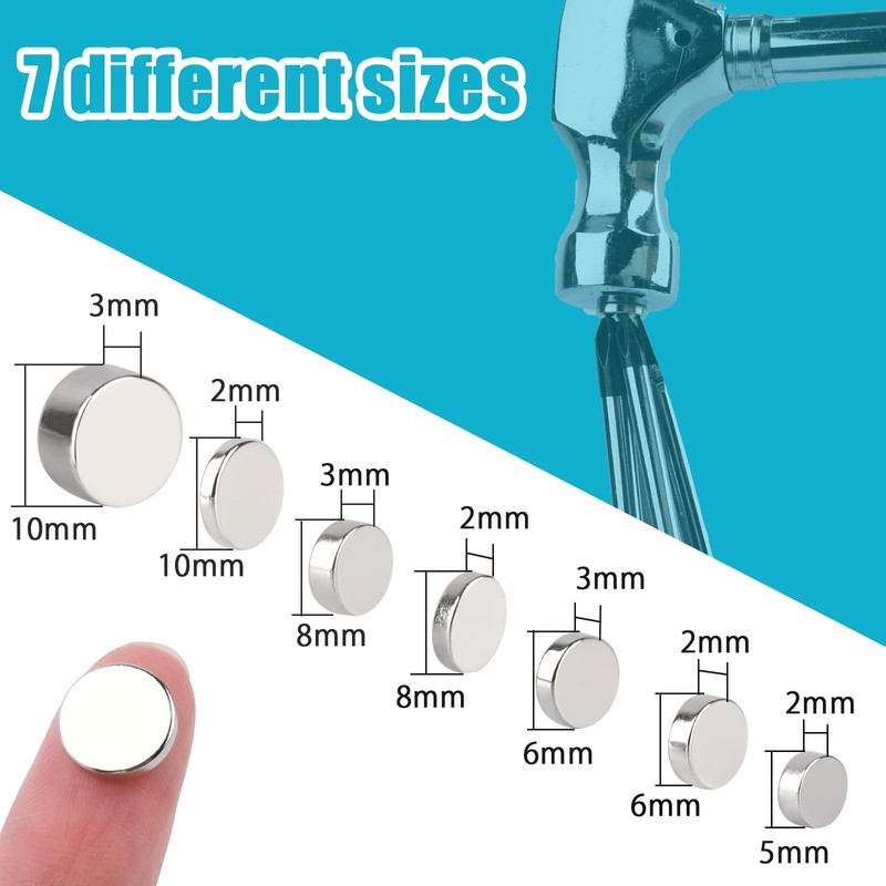 MIN CI 200 Pack Magnets Strong 5x2mm Fridge Magnets, Neodymium