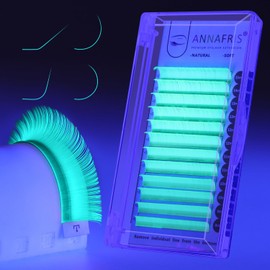 ANNAFRIS Colorful Individual Eyelash UV Neon Colored Lashes Extension,Volume Lash Extension False Eyelashes Colored Faux Mink Lashes(Green,0.07 D 8-15mm Mix)