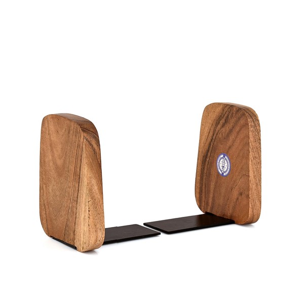 Kimona Decorative- Book End Handmade Wooden Bookends with Metal Base,
