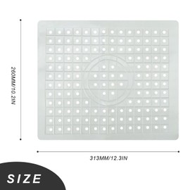HASLED Sink Mat, Grey TPR Sink Mat, Cuttable Non-Slip Drain Mat for Bathroom, Kitchen and Garden (12.4 x 10.4 Inches)