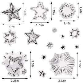 Hying Fireworks Stars Clear Stamps for Card Making, Celebration Holiday Rubber Stamps Stars Transparent Stamp Seal for Crafting DIY Scrapbooking Photo Album Decorations