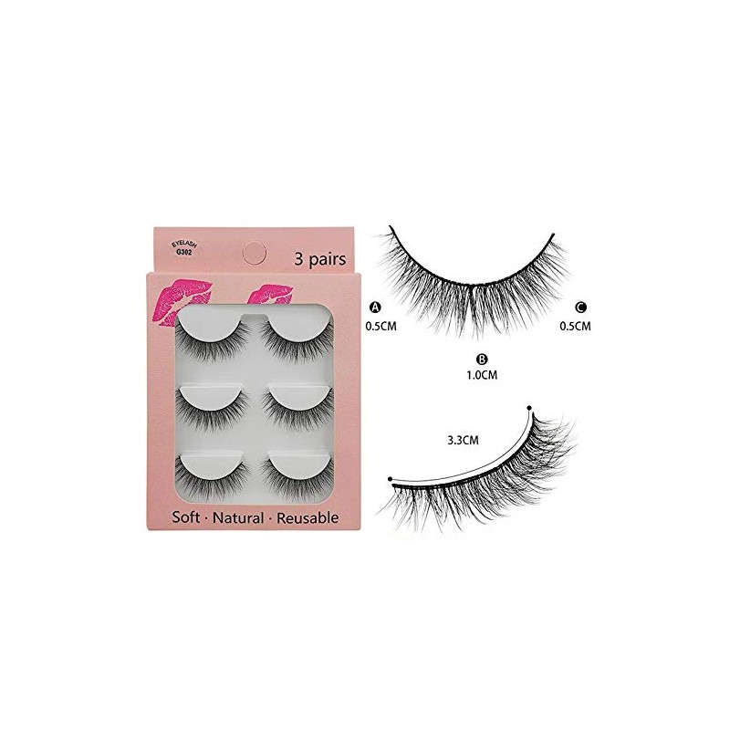 3 Pairs 3D Mink Lashes G3 Series Makeup Natural False